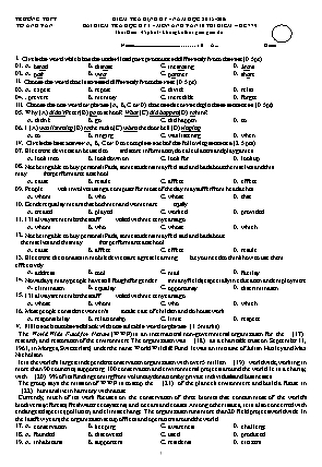 6 Đề kiểm tra học kỳ I môn Tiếng Anh Lớp 10 (Thí điểm) - Năm học 2015-2016